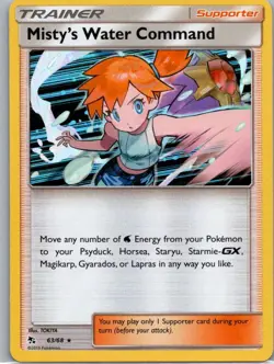 Pokemon TCG Mistys Water Command 63/68 Hidden Fates Holo NM - Image 1