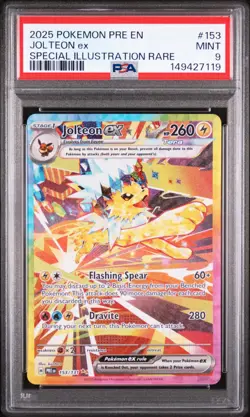 2025 POKEMON PRE EN-PRISMATIC EVOLUTIONS #153 JOLTEON EX PSA 9 - Image 1