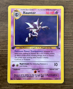 Pokemon TCG 1st Edition Haunter 21/62 Fossil Set Non Holo Rare LP - Image 1