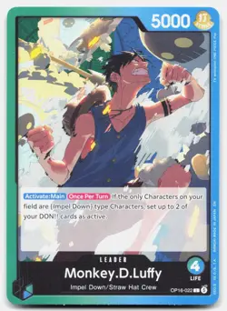 Monkey.D.Luffy (022) OP16-022 Leader The Time of Battle One Piece NM/M - Image 1