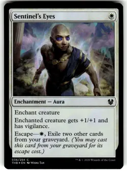 MTG Sentinel's Eyes FOIL Theros Beyond Death Common Magic Card #036/254 - Image 1