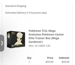 PRESALE Confirmed Order POKEMON CENTER ETB Mega Evolution Gardevoir - Image 1