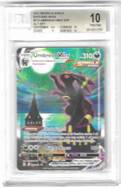 POKEMON UMBREON VMAX EVOLVING SKIES SECERT RARE FULL ALT ART #215 BGS 10 - Image 2