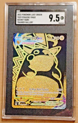 Pikachu VMAX Lost Origin Trainer Gallery TG29 Full Art SGC 9.5 Mint + Pokemon - Image 1