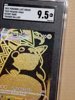 Pikachu VMAX Lost Origin Trainer Gallery TG29 Full Art SGC 9.5 Mint + Pokemon - Image 5