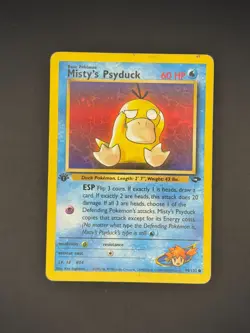 MISTY'S PSYDUCK 1st Edition 90/132 Gym Challenge Damaged Pokemon TCG English - Image 1