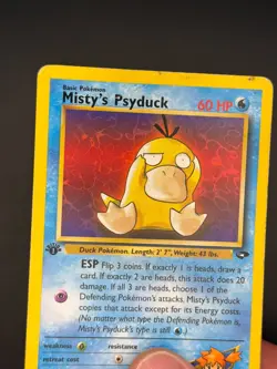 MISTY'S PSYDUCK 1st Edition 90/132 Gym Challenge Damaged Pokemon TCG English - Image 3