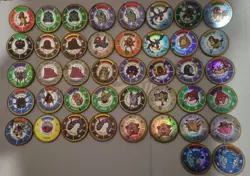 Pokemon Battling Coin Game 42 Metal Embossed Holofoil Coins Charmander Bulbasaur - Image 1