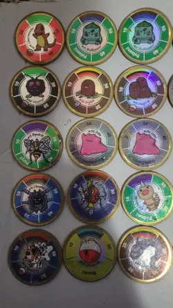 Pokemon Battling Coin Game 42 Metal Embossed Holofoil Coins Charmander Bulbasaur - Image 2