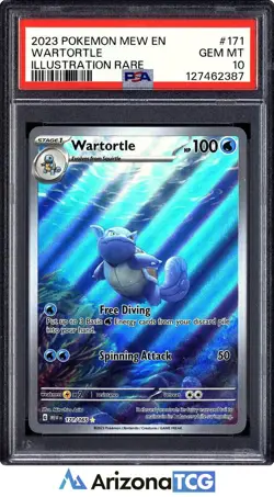 Pokemon 2023 Wartortle 171/165 Illustration Rare 151 GEM MINT PSA 10 - Image 1