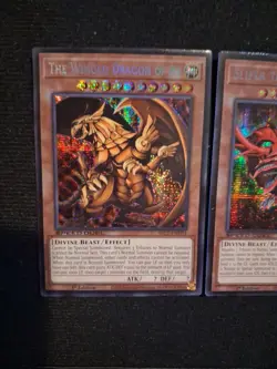 YuGiOh Egyptian God Set SBC2 Secret Rare Slifer Ra Obelisk Anime Speed Duel NM - Image 3