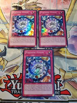 Yugioh - Pyroxene Fusion HA06-EN028 NM 1st ed Super Rare x3 - Image 1