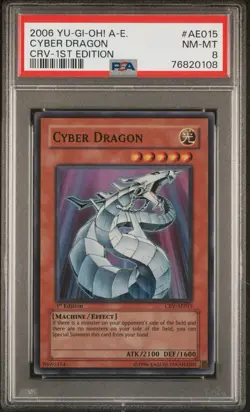 Yu-Gi-Oh! Cyber Dragon CRV-AE015 1st Ed PSA 8 Asian English - Image 1