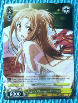 Weiss Schwarz Sword Art Online ASUNA CHANGES CLOTHES SAO/S20-E005 R WORLDWIDE - Image 1