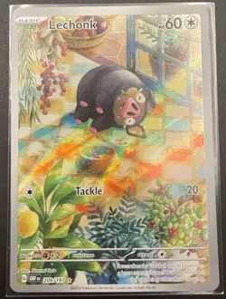 Pokemon TCG Lechonk SV03 Obsidian Flames Holo Illustration Card 209/197 NM - Image 1