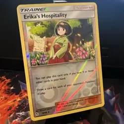 Erika's Hospitality 56/68 Reverse Holo Rare NM Hidden Fates Eng Pokemon TCG Card - Image 1