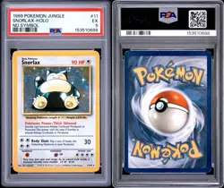 No Symbol Error Pokemon TCG Snorlax Unlimited Rare Holo Card 11/64 Jungle PSA 5 - Image 3