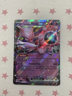 Team Rocket's Mewtwo ex 081/182 Destined Rivals Holo Pokemon TCG Card - Image 1