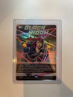 Black Widow, Super Spy 0393 Mythic Foil Full Art MTG Marvel Super Heroes EN - Image 3