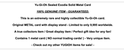Yu-Gi-Oh SEALED Exodia The Forbidden One Card Pack 1st Limited Edition YuGiOh - Image 2