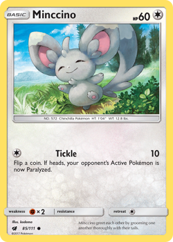 Minccino 85/111 C Crimson Invasion Pokemon NM/M - Image 1