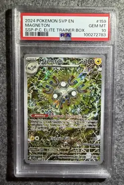 SURGING SPARKS POKEMON CENTER Stamped PROMO SVP #159 MAGNETON PSA 10 - Image 1