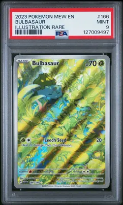 2023 POKEMON MEW EN-151 ILLUSTRATION RARE #166 BULBASAUR PSA 9 - Image 1