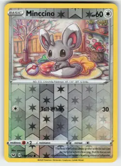 Minccino 146/202 Common Sword & Shield Pokemon Reverse Holo Lightly Played - Image 1
