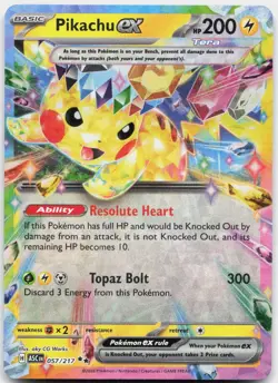 Pikachu ex 057/217 Double Rare Ascended Heroes Pokemon Near Mint - Image 1