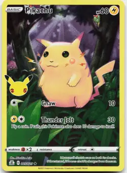 Pikachu 005/025 Holo Rare Celebrations Pokemon Holo Lightly Played - Image 1