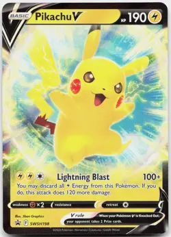 Pikachu V SWSH198 Holo Promo Sword & Shield Promo Pokemon Holo Near Mint - Image 1
