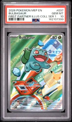 2026 POKEMON MEP EN-ME BLACK STAR PROMO #037 BULBASAUR PSA 10 - Image 1