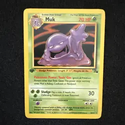 Pokemon Fossil Muk 28/62 1st Edition Rare WOTC 1999 Pack Fresh Vintage - Image 1