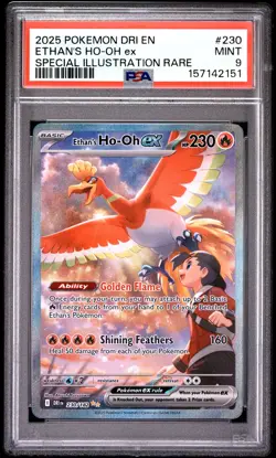 2025 POKEMON DRI EN-DESTINED RIVALS #230 ETHAN'S HO-OH EX PSA 9 - Image 1