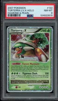 Pokemon Torterra Lv. X Diamond & Pearl Holo Ultra Rare #122/130 PSA 8 - Image 1