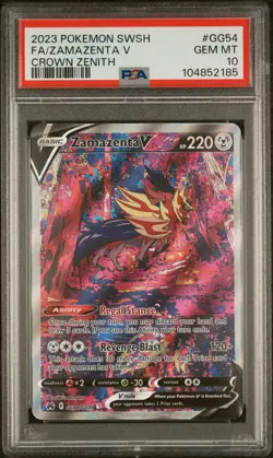 2023 POKEMON SWORD & SHIELD CROWN ZENITH #GG54 FULL ART/ZAMAZENTA V PSA 10 - Image 1