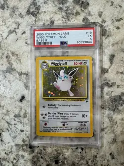 2000 POKEMON BASE SET 2 #19 WIGGLYTUFF-HOLO PSA 5 - Image 1