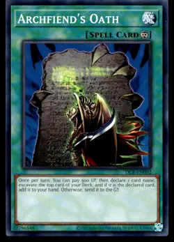 Archfiend's Oath Dark Crisis (Worldwide English) DCR-EN092 MP YuGiOh TCG | Buy 1 - Image 1