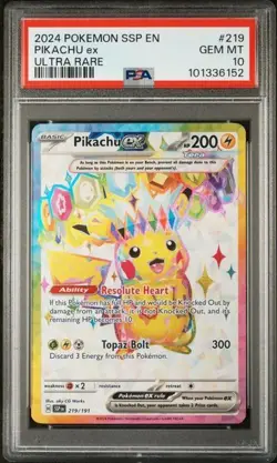 PSA 10 Pikachu ex - 219/191 - Surging Sparks - Pokemon - Read Description - Image 1