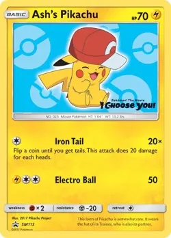 Ash's Pikachu - SM113 - Black Star Promo - LP - Pokemon - Read Desc. - Image 1