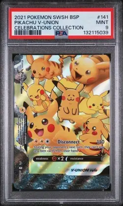 PSA 9 Pikachu V-Union - SWSH141 - Black Star Promo - Pokemon - Read Description - Image 1