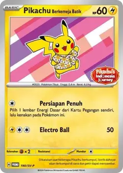 Pikachu Berkemeja Batik - 190/SV-P - Indonesia Promo [SEALED] - NM - Pokemon - Image 1