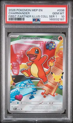 2026 POKEMON MEP EN-ME BLACK STAR PROMO #038 CHARMANDER PSA 10 - Image 1