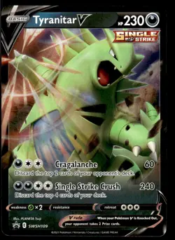 Pokemon TCG SWSH: Sword & Shield Promo Cards #SWSH109 Tyranitar V NM - Image 1