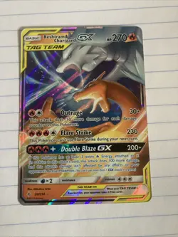 Pokemon TCG Sun and Moon Reshiram Charizard GX Tag Team Card 20/214 - Image 1
