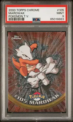 MAROWAK #105 - 2000 Topps Chrome Pokemon Card - PSA 9 MINT - Image 2