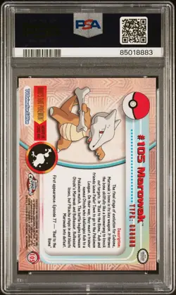 MAROWAK #105 - 2000 Topps Chrome Pokemon Card - PSA 9 MINT - Image 3