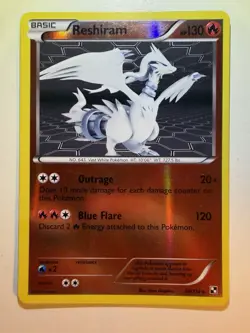 Reshiram Card 26/114 Reverse Holo Rare, Black/White Pokemon TCG LP - Image 1