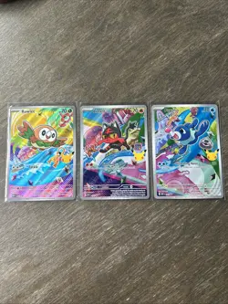 Pokemon First Partner Illustration Collection Series 1 Alolan Starters Promos NM - Image 1
