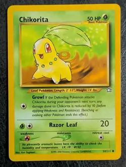 Chikorita 54/111 Common Neo Genesis Pokemon LP - Image 1